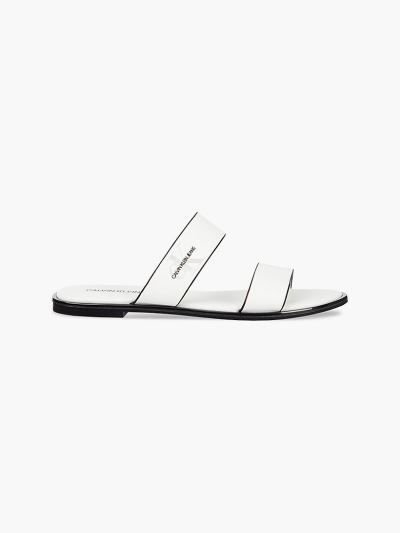 Calvin Klein Cipők HU478301 | Calvin Klein Bőr Női Szandál Világos Fehér